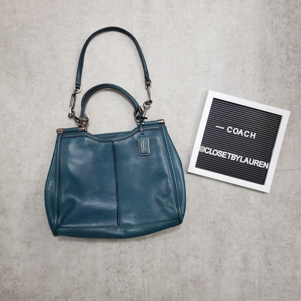 Coach Madison Caroline Leather Satchel Teal